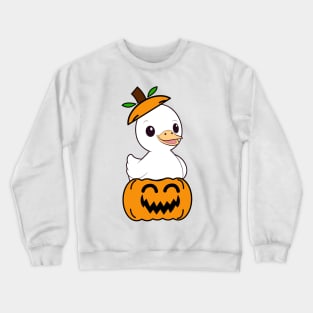 Cute Fat duck is in a pumpkin Crewneck Sweatshirt